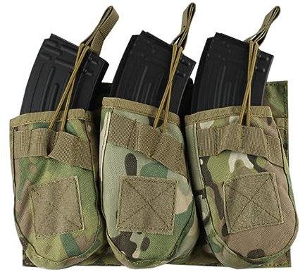 ACEXIER Taktische Magazintaschen Triple AK M4 Gewehr MOLLE Mag Pouch Airsoft Paintball Militär Armee Jagd Schießen (CP)