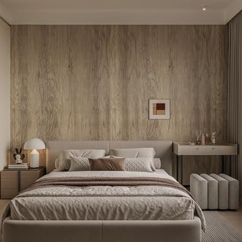 JSEVEM 60CM×9M Dickes Hellgrau Hellbraun Holzfaser Selbstklebend Tapete Vintage Grau Holzoptik Strukturtapete Selbstklebende Wandtapete Vinyl Matt Textur Klebefolie Möbelaufkleber für Die Tischplatte