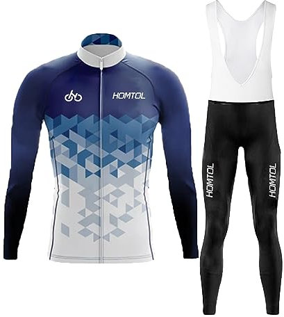 HOMTOL Radtrikot Set Herren Langarm Kurzarm Fahrradbekleidung Fahrradtrikot Triathlon Anzug Herren Fahrrad Trikots Atmungsaktiv Elastische Schnell Trocknend Trikot Radfahren MTB