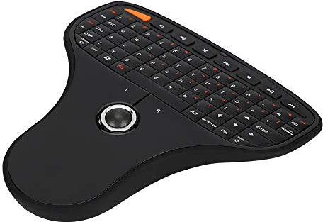 N5901 Teclado QWERTY Trackball 2.4G Mini USB Inalámbrico Teclado Multimedia para TV Computadora, Teclado y Mouse 2 en 1 con Distancia de Control de 10 M