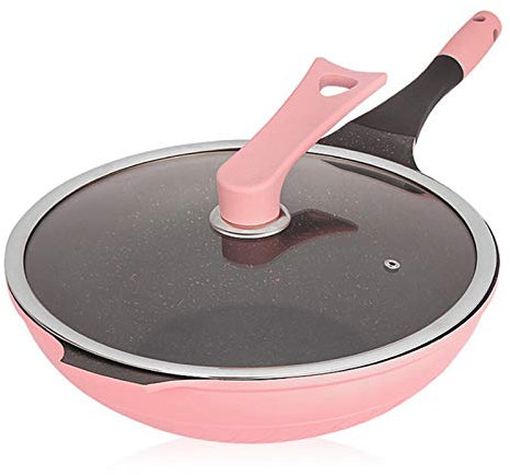 WBDHEHHD Sartén antiadherente Maifan Stone Wok de 32CM, olla para ahumar sin aceite con cocina de inducción de Gas, visión Universal