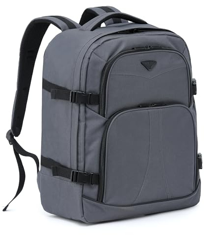Flight Knight Untersitz-Rucksack für Reisen, USB-Anschluss, gepolstert, bequemer Rucksack – Handgepäck für easyJet, Ryanair, BA, Jet2 und viele mehr, grau, 40 x 20 x 25 cm, Handgepäck