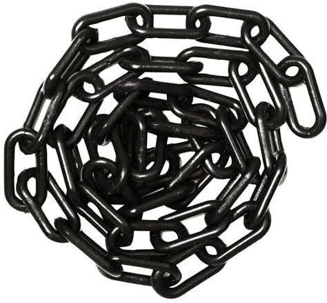 MiJunHD Absperrkette 10m Länge Barriere Kunststoff Kette, 6mm Dia. Sicherheits Warnzaun Kette Kunststoffkette Absperrung für Garten,Verkehrswarnzaun,Parkplatzes Abgrenzung (Schwarz)
