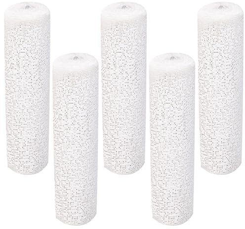 Plaster Cloth, 5 Rolls White Plaster Cast Bandage Modelling Plaster of Paris Gauze Bandages for Belly Casting Mask Making Scenery Construction Art and Craft Projects, 20CM X2.7M