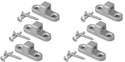 Set: 3-6 Metall Vorzelt-Ösen Wandösen senkrecht oder waagerecht für Wohnwagen Wohnmobil Zelt-Öse Camping inklusive Schrauben (6 Stück senkrecht)