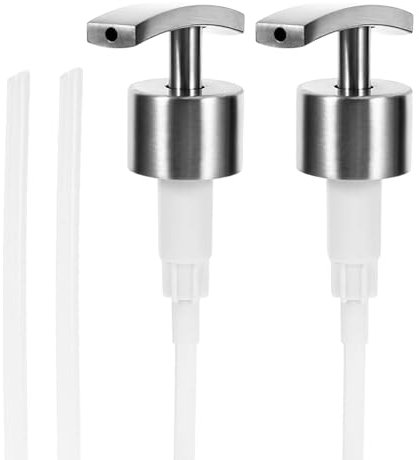 Barlone 2 Stück Edelstahl Seifenspender Pumpkopf, Seifenpumpe Pumpspender, Seifenspender Ersatzpumpe, Spülmittel Pumpkopf, Seifen-Spender Aufsatz (4 Schläuche, 27 mm Gewinde)