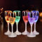 JAWSEU 6 Pieces Champagne Flutes LED Reusable Plastic Drink Glass Coaster Light Up LED Goblet Cocktail Glass Champagne Glasses for Wedding Party Christmas