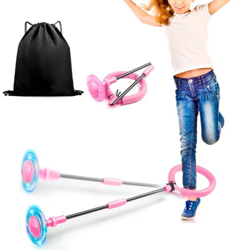 Jalunth Springring Fußkreisel Swing Wheel Outdoor Draußen Garten Strand Draussen Blinkt Spielzeug Spiele Kinder Erwachsene Jungen Mädchen 5 6 7 8 9 10 11 12 13 Jahre Geburtstag Geschenke mit Lichtrad