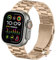 Anlinser Metallband Kompatibel mit Apple Watch Armband 49mm 46mm 45mm 44mm 42mm Kein Werkzeug Erforderlich, Ersatzband Kompatibel mit iWatch Ultra 2/Ultra SE Serie 10 9 8 7 6-1 (Gold)