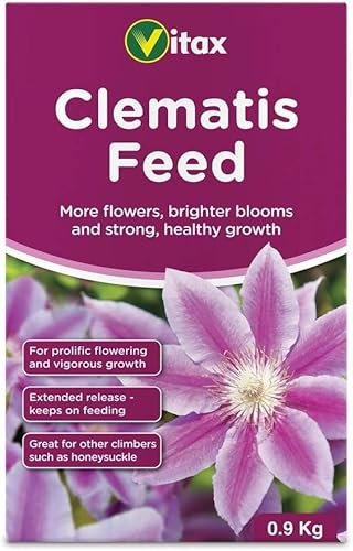 Clematis Fertiliser 0.9 Kg - Organic Pelleted Plant Food for Vibrant Blooms, Healthy Growth of Clematis, Honeysuckle, Ivy & Climbing Plants, Rich in Potassium & Natural Nutrients