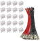 GTIWUNG 20 Stücke Druckschalter AC 6A/250V 10A/125V Weiß, 2-Polig Boot Kippschalter KCD1 Ein/Ausschalter, ON/OFF Kippschalter, Mini Boat Wippschalter Schalter mit 22AWG Rot & Schwarz Draht