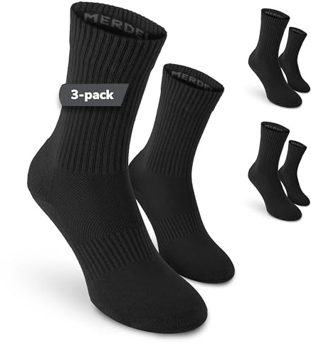Safersox Tanzsocken, 3 Paar, Schwarz, Damen & Herren, 43-46