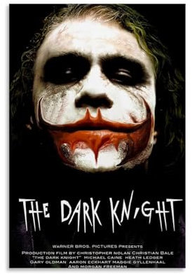 YAWRGJWRG Poster, Motiv: Heath Ledger, The Dark Knight(1), dekoratives ästhetisches Leinwandposter, Wandkunst, Dekor, Wohnzimmer, modernes Familienschlafzimmer, Musik-Filmposter, 50 x 75 cm