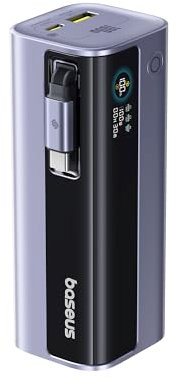 Baseus EnerGeek Powerbank Batteria esterna da 145 W da 20000 mAh con cavo USB-C retrattile da 60 cm per laptop, iPhone 16/15, MacBook e ricarica multipla