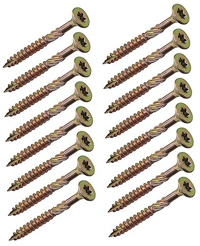 Holibanna 100 Stück Selbstschneidende Holzschrauben mit Gewinde für Möbelbau und Vielseitige Anwendungen