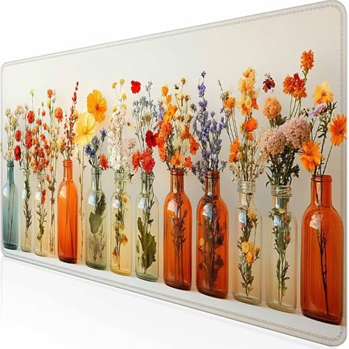 Tapis de Souris XXL 900 x 400 mm Tapis de Souris Gamer Couleur Bouteille, Accessoires Bureau avec Base Antidérapante et Bords Cousus, Deco Bureau, Cadeau Homme, Mousepad pour MacBook Jeux -z1c09631