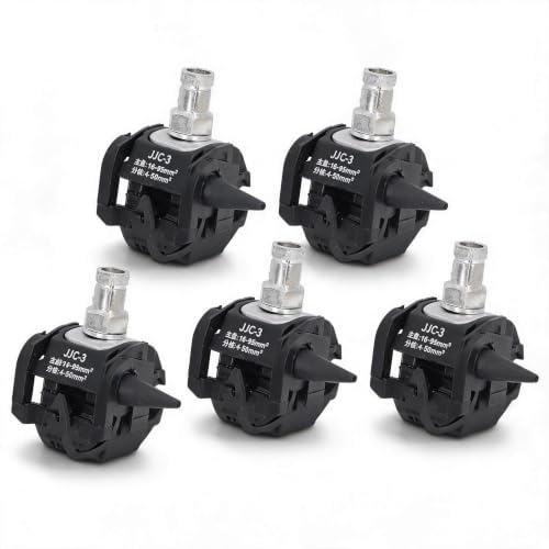 5 Stück Isolierend Durchdringende Klemmen 1kV IPC Abzweigklemme für Kabel ohne Abisolieren, für Kupfer- und Aluminiumleitungen, JJC-3 (16-95mm² / 4-50mm²)