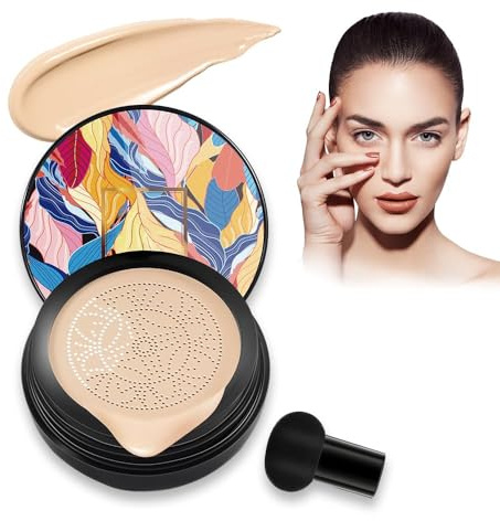 Pilzkopf Luftkissen CC Creme, Neuestes Mushroom Head CC Cream, Pilz-Luftkissen BB Creme für Makelloses Make Up, Foundation Concealer für Gesicht und Körper (Naturfarbe)