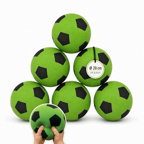 alldoro Schaumstoffball, Ø 20 cm, extra weiche Softbälle, Fußball für Kinder ab 0 Jahren, leise & leicht, Ball für Indoor & Outdoor