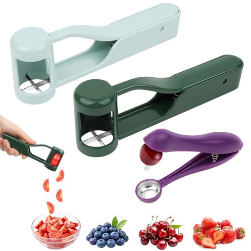 2Pcs Grape Cutter for Toddlers, Fruit Slicer and Cherry Pitter