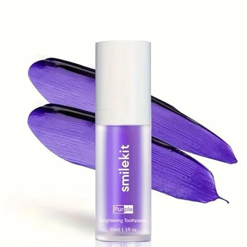 Smilekit® Purple Colour Corrector Toothpaste | Purple Toothpaste | Teeth Stain Remover | Teeth Whitening Strips Alternative | UK Supplier