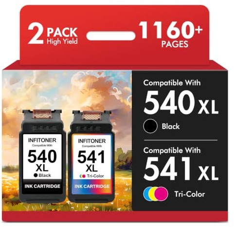 Druckerpatronen 540 541 XL für Canon 540XL 541XL TS5150 MG3600 TS5151 | Kompatibel für Canon Pixma Multipack MG3650S MG3650 TS5150 MG3600 TS5151 MG4250 TS4150i MX525 MX520 Patronen PG 540 CL 541