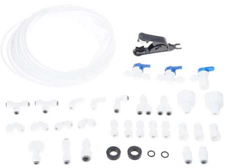 Praktisches Wasserleitungsset, 10 m lang, Wasserhahnanschlüsse, Kühlschrank, 10 m Schlauchset, PVC, perfekt für Kaffeemaschinen nebeneinander, Kühlschrankwasser
