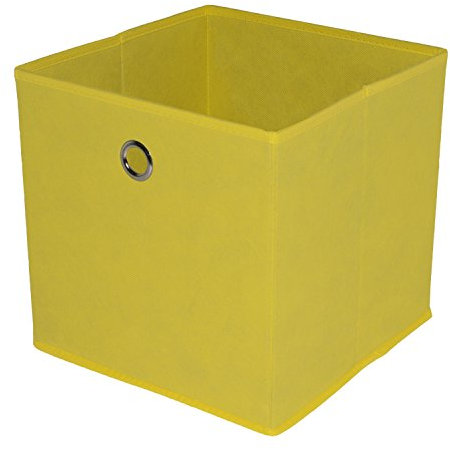 5 Stück Faltbox Gelb 28 x 28 x 28 cm Aufbewahrungsbox faltbar