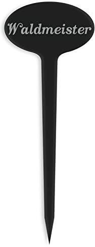 GRAVURZEILE Pflanzenschilder mit Gravur - Waldmeister - Stilvolle Kräuterschilder aus schwarzem Acryl für den Garten - Kräuterstecker geeignet für Beet & Kräutergarten - Farbe: Waldmeister