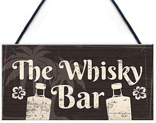 RED OCEAN The Whisky Bar Rustic Sign Pub Hotel Home Bar Man Cave Shed Garage Hanging Wall Plaque Birthday Gifts