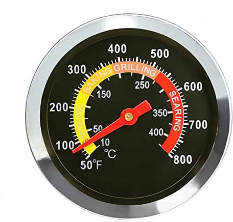 LOKHING 01T08 6cm Barbecue barbecue extérieur Grill fumoir Thermomètre en acier inoxydable Calibre de température Four Thermomètre Smoker Grill