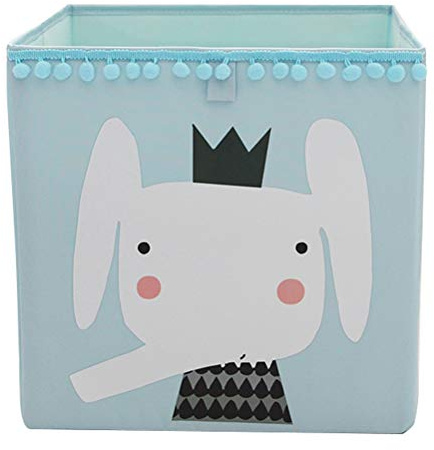 Fieans Kinder Spielzeug Aufbewahrungsbox Tier Motiv Aufbewahrungskorb Kinderzimmmer Spielzeugkiste Stoff Faltbox 33x33x33cm - Blau Elefant