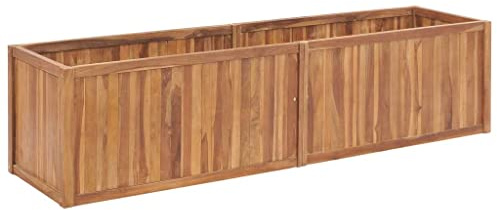 vidaXL Teak Massiv Hochbeet Pflanzkasten Pflanzkübel Blumenkasten Blumentopf Blumenkübel Pflanzbeet Blumenbeet Gemüsebeet 200x50x50cm