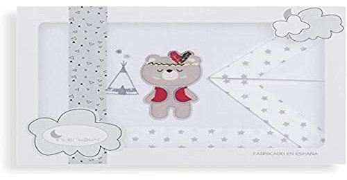 Interbaby 04197-18 Laken für das wiege TIPI OSO, weiss e grau, grau