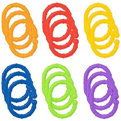 Nuby Linkables Car Seat Toy and Baby Stroller Accessories - 18 Count