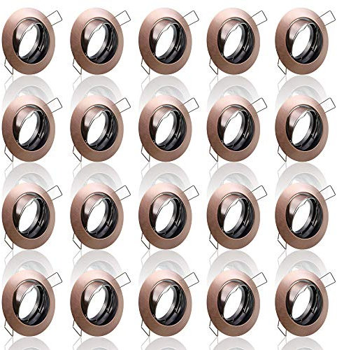 20x SET Einbaustrahler + GU10 für 230V alt Kupfer Schwenkbar rund Einbau Spots Decken Strahler Leuchte Spots Deckenleuchte Lampe Einbauleuchte Einbaurahmen 104S-TP SC