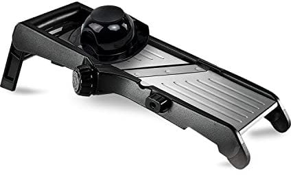 Gramercy Kitchen Co. Adjustable Stainless Steel Mandoline Food Slicer - Comes with One Pair Cut-Resistant Gloves || Vegetable Chopper Onion Slicer Potato Slicer Chip French Fry Julienne Slicer