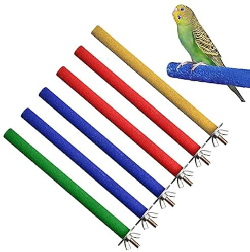 Perca de Pájaro, 6PCS Palo para Pájaros, Juguetes para Pajaros, Columpio de Pájaros