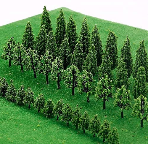 PIQIUQIU 25PCS Ferrocarril Árboles Arquitectura, Modelo árboles en Miniatura, Mezclados Árboles de Tren para DIY Paisaje, Hacer Maquetas de Paisajes