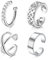 YADOCA 4 Stück 925 Sterling Silber Ear Cuff für Damen Mädchen Ohrmanschette Ohrringe Earcuffs Helix Knorpel Clip auf Wickelohrring Ohrclips Ohne OhrlöCher Fakepircings Ohr Cuffs Ohrklemme