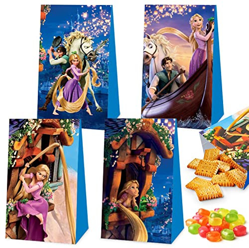 Raiponce Sac Cadeau 12 Pcs,Sac Cadeau Anniversaire Raiponce,Raiponce Sac de Bonbons,Sac en Papier de Fête,Princesse Sachet Bonbons,pour Sac Cadeau Naissance,Mariage,Anniversaire,Noël