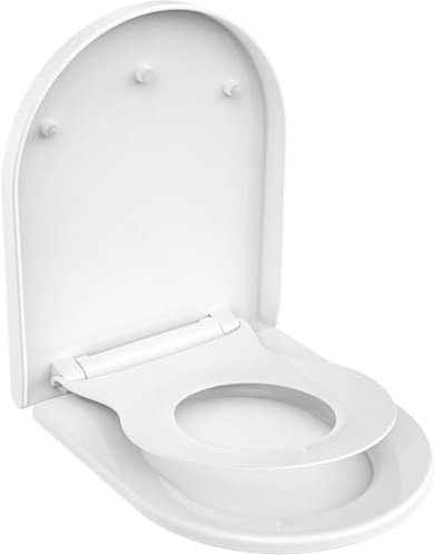 WC Sitz family, MUJIUSHI Familien Toilettendeckel mit Abnehmbarer Kindersitz, Absenkautomatik,Verstellbares Scharnier, Quick-Release-Funcktion/D/U-Form PP Kinder und Erwachsene Klobrille