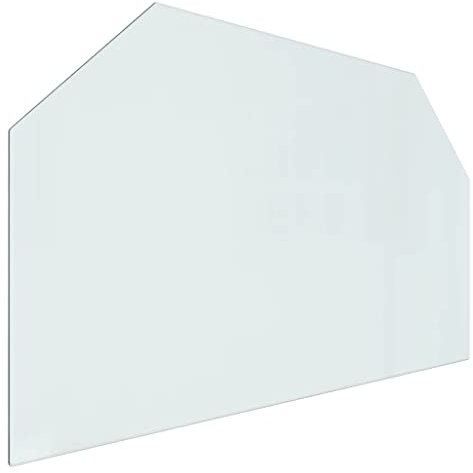 vidaXL Plaque de Verre pour Cheminée Hexagonale Revêtement de Sol Plancher Plaque de Base de Foyer Protection Contre Etincelles 100x60 cm