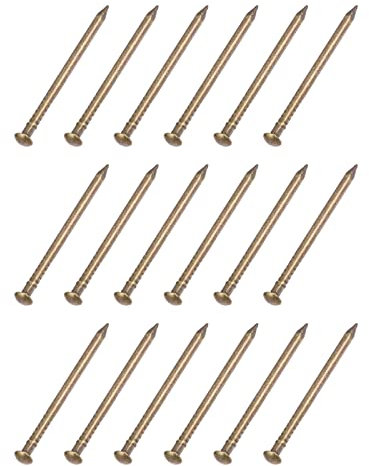 METALLIXITY Pequeños Clavos (1,5x25mm) 100uds, Latón Pequeños Herraje Clavos - para Casa Carpintería, Bronce Tono