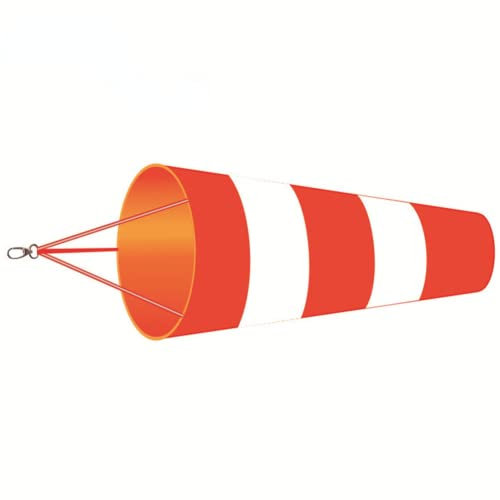 DAZZLEEX Manica a vento riflettente in tessuto Oxford impermeabile segnale di direzione del vento rosso e bianco 100 cm