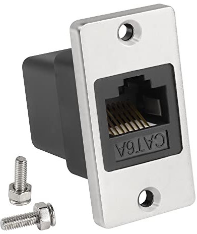 QIANRENON RJ45 Rectangulaire Panneau Réseau Adaptateur Cat6A RJ45 8P8C Femelle à Femelle Panneau Montage Ethernet Connecteur RJ45 Montage Prise Blindage, Montage sur Panneau équipement Bureaux Murs