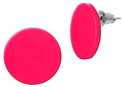 Soul-Cats kleine runde Ohrstecker Vintage Retro Scheibe Kreis Ohrringe, in der Farbe: pink