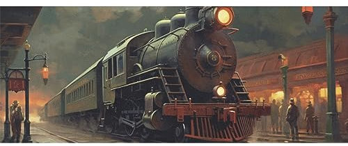 DNOVING GWP-85019224 Geschenkpapier für Jungen & Mädchen, 147,3 x 58,4 cm, 2 Rollen Busy Bahnhof Geburtstag & Weihnachten