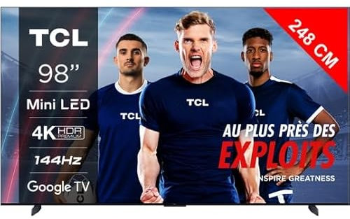 TCL TV QLED 4K 248 cm 98MQLED80 Mini LED 144Hz Google TV