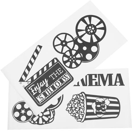 Veemoon Kinoset Wandaufkleber Selbstklebend Abnehmbar Vintage Kino Wandtattoo Für Heimkino Wohnzimmer Kinderzimmer Wanddekoration